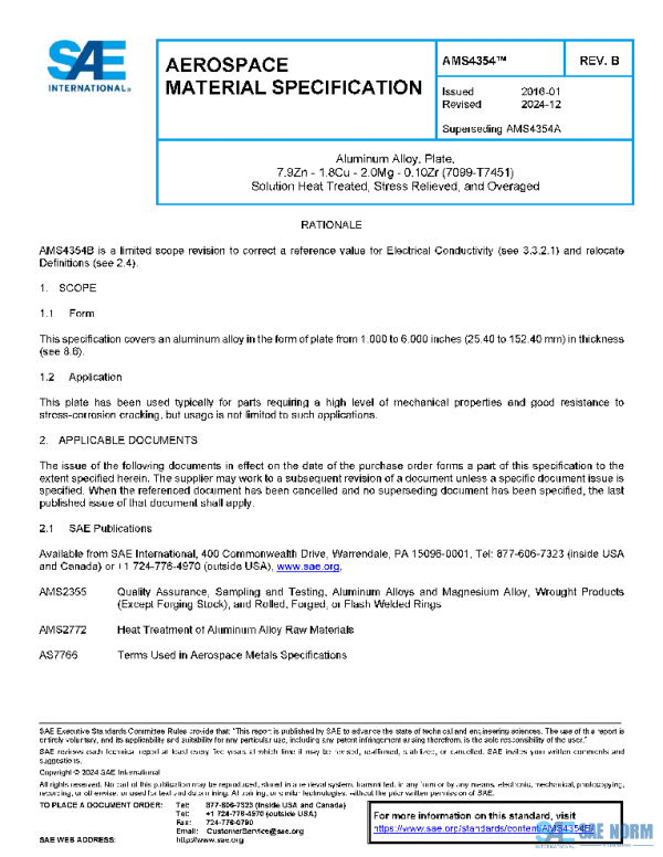SAE AMS4354B PDF SAE AMS4354B PDF