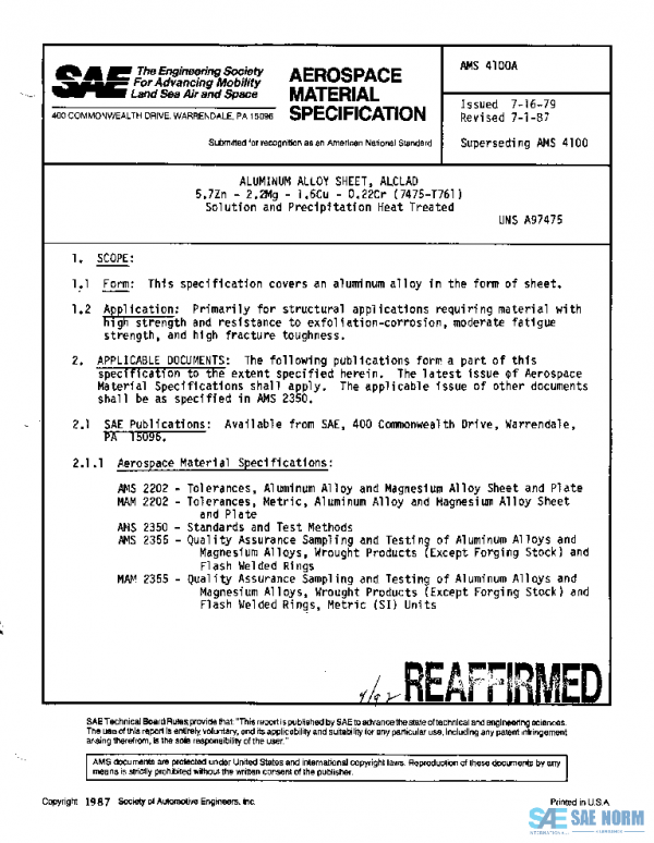 SAE AMS4100A PDF