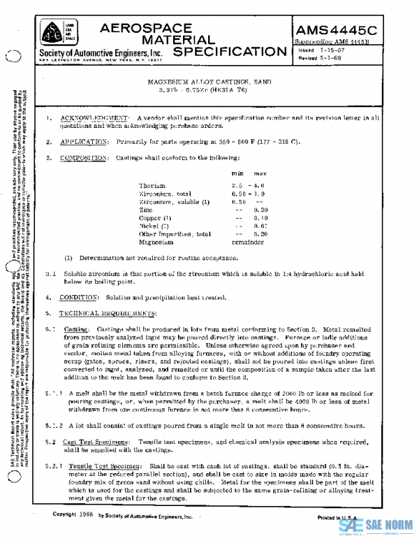 SAE AMS4445C PDF SAE AMS4445C PDF