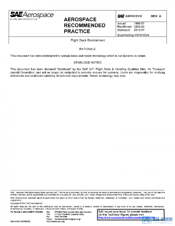SAE ARP4101/4A PDF SAE ARP4101/4A PDF