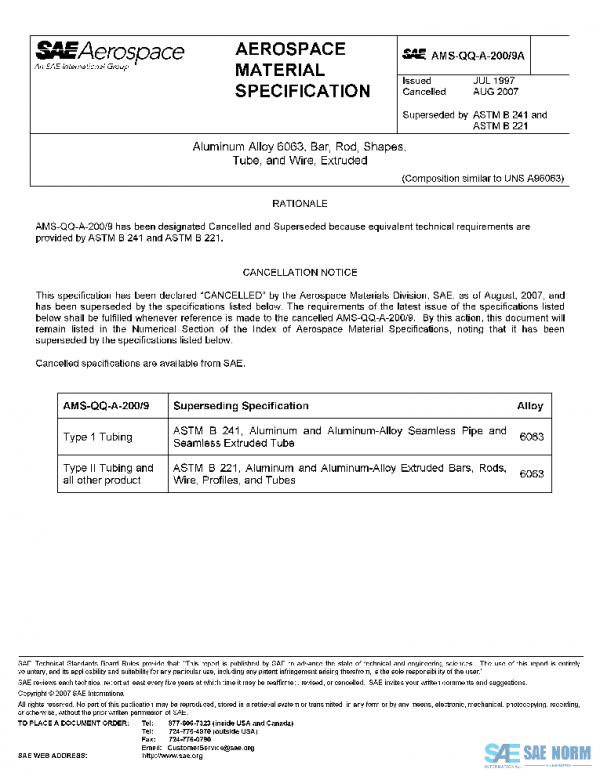 SAE AMSQQA200/9A PDF SAE AMSQQA200/9A PDF