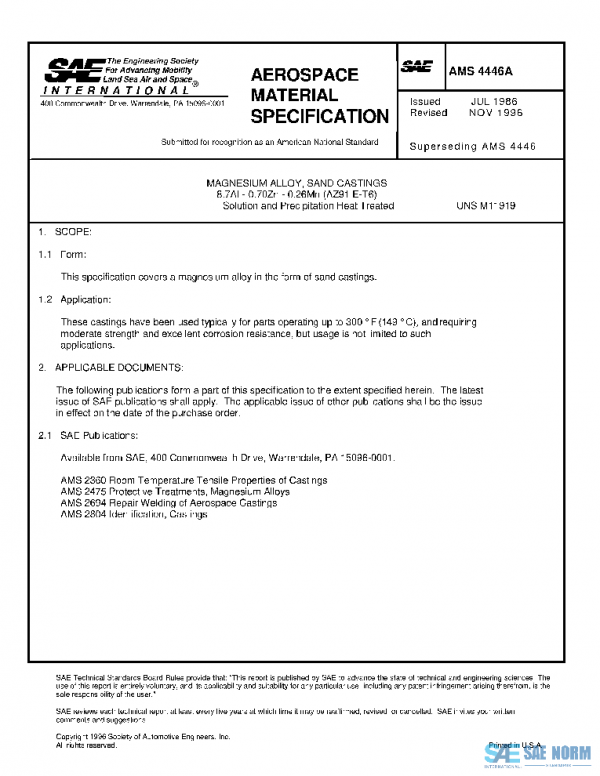 SAE AMS4446A PDF SAE AMS4446A PDF