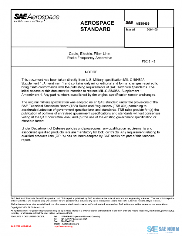 SAE AS85485 PDF SAE AS85485 PDF