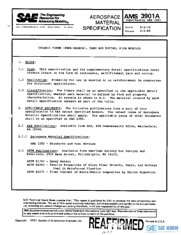 SAE AMS3901A PDF SAE AMS3901A PDF
