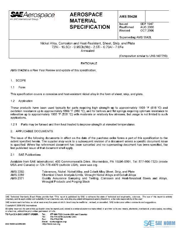 SAE AMS5542M PDF SAE AMS5542M PDF