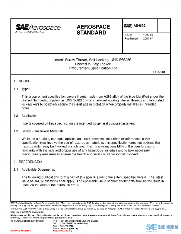 SAE AS4892 PDF SAE AS4892 PDF