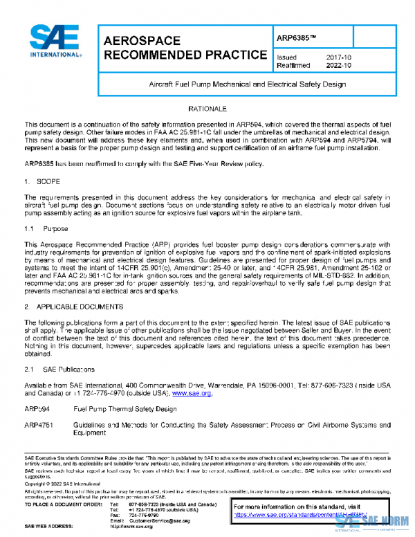 SAE ARP6385 PDF SAE ARP6385 PDF