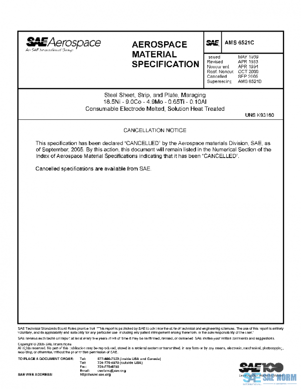 SAE AMS6521C PDF SAE AMS6521C PDF