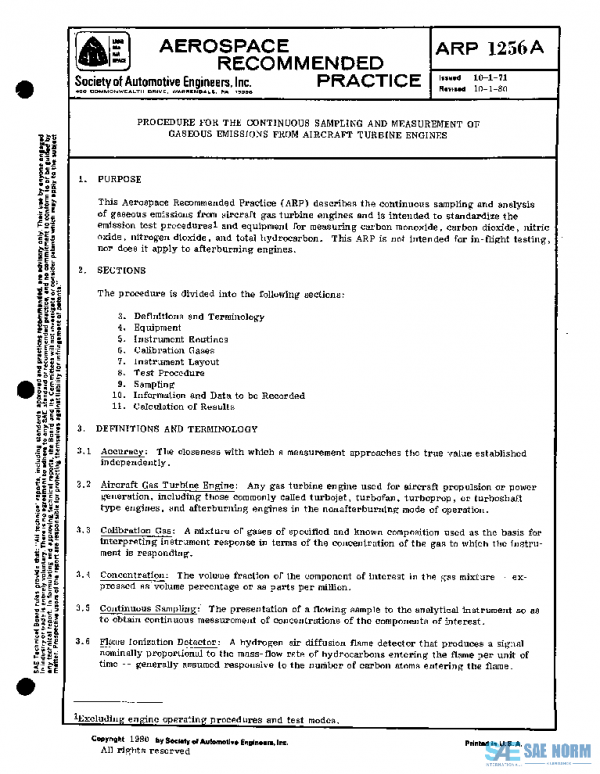 SAE ARP1256A PDF SAE ARP1256A PDF