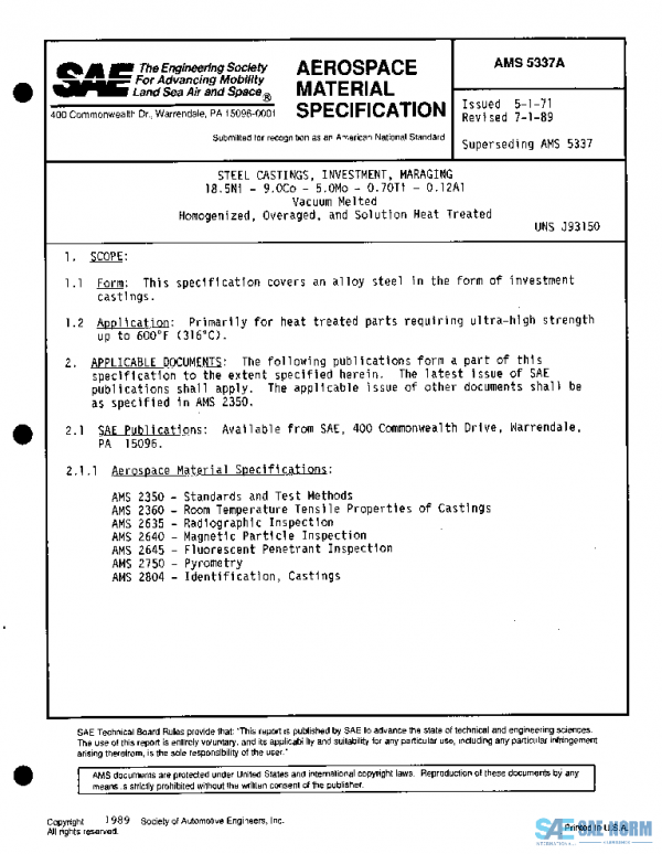 SAE AMS5337A PDF