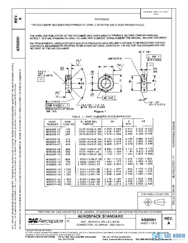 SAE AS92001A PDF SAE AS92001A PDF