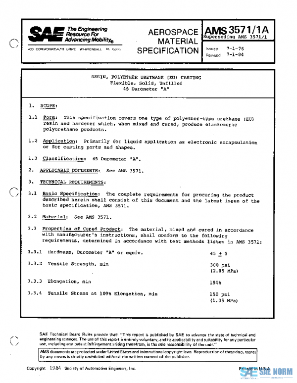 SAE AMS3571/1A PDF