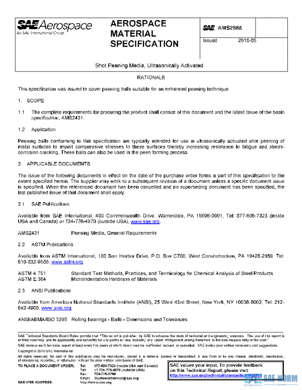 SAE AMS2585 PDF SAE AMS2585 PDF