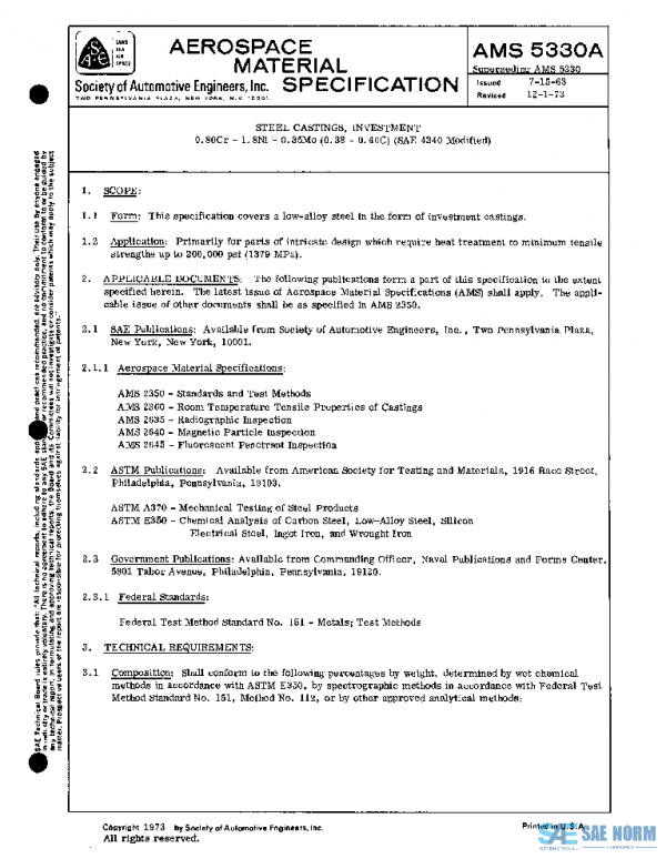 SAE AMS5330A PDF SAE AMS5330A PDF