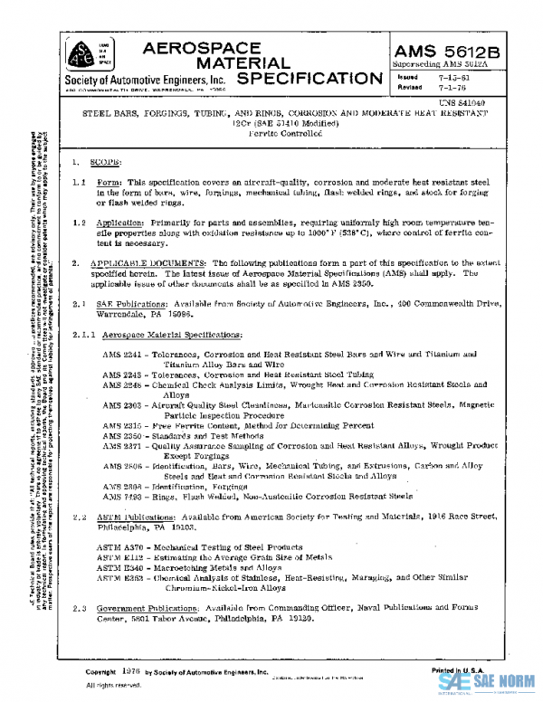SAE AMS5612B PDF SAE AMS5612B PDF