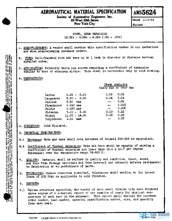 SAE AMS5624 PDF SAE AMS5624 PDF