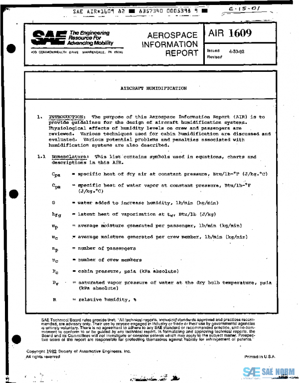 SAE AIR1609 PDF