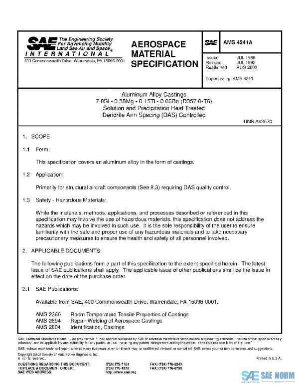SAE AMS4241A PDF