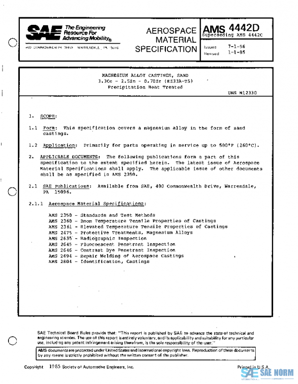 SAE AMS4442D PDF SAE AMS4442D PDF