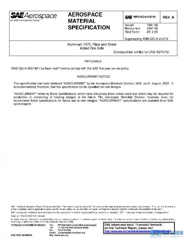 SAE AMSQQA250/18A PDF