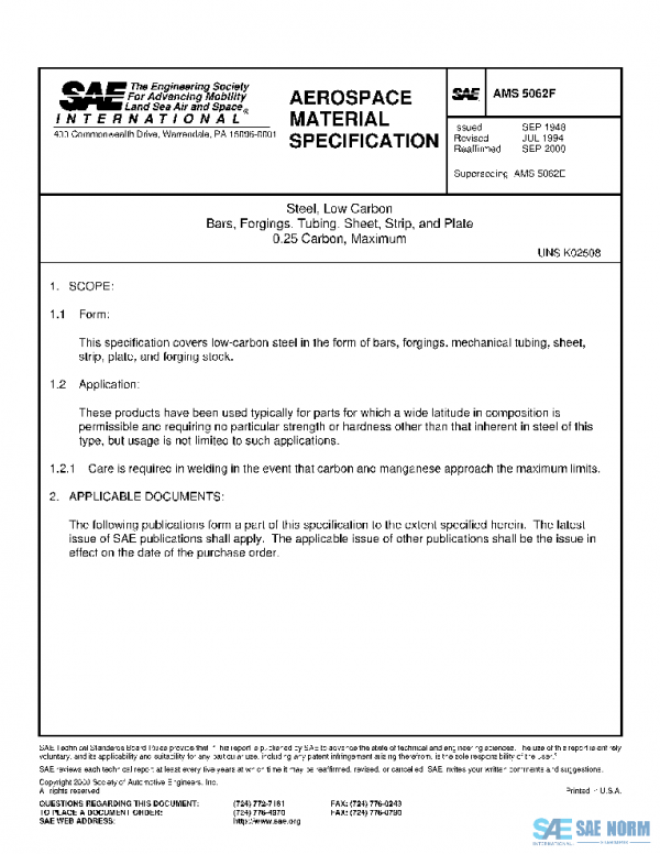 SAE AMS5062F PDF SAE AMS5062F PDF