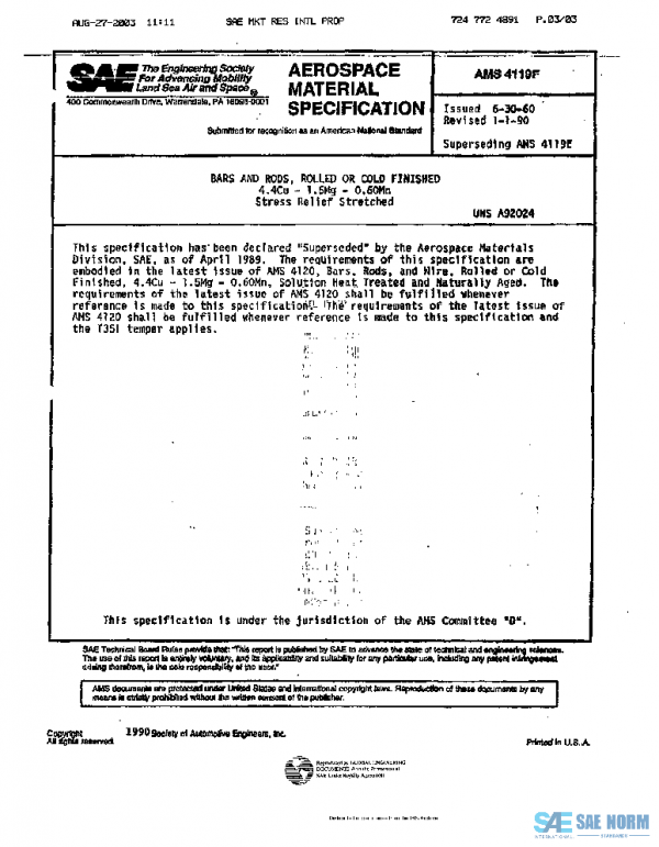 SAE AMS4119F PDF