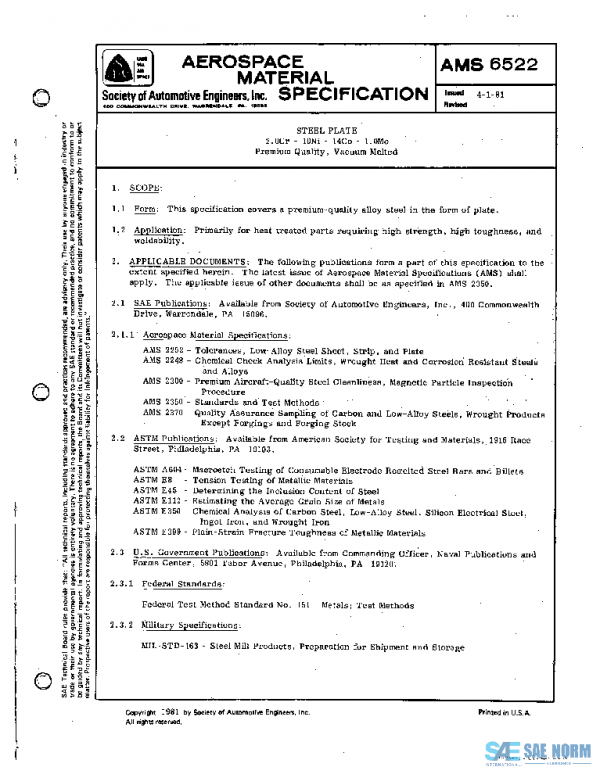 SAE AMS6522 PDF