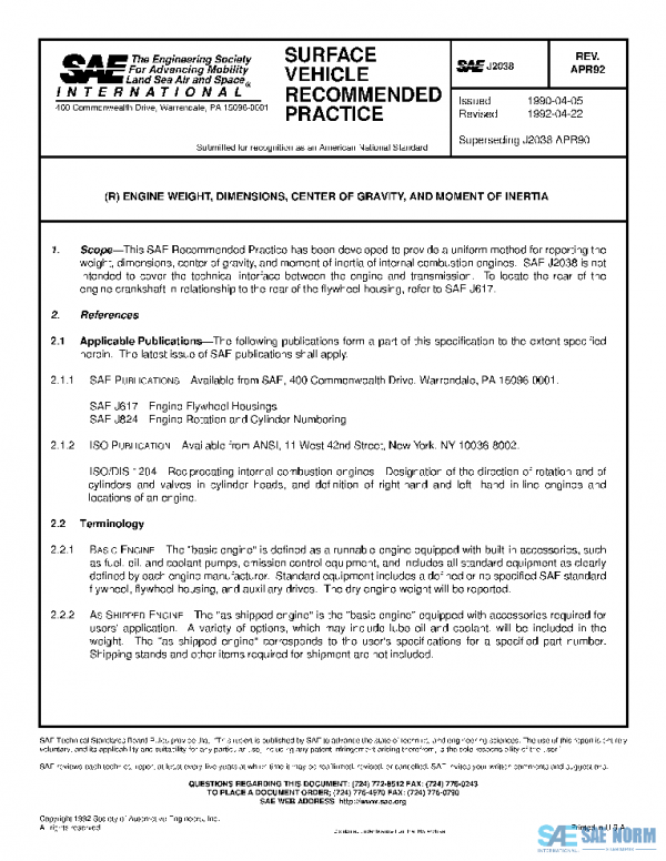 SAE J2038_199204 PDF