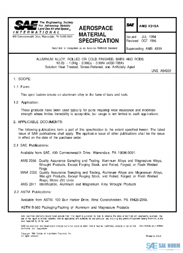 SAE AMS4319A PDF