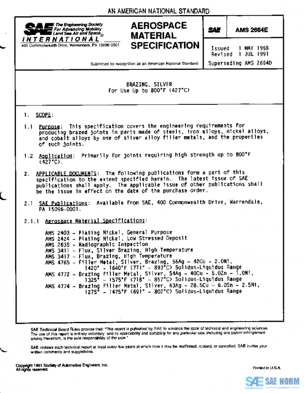 SAE AMS2664E PDF SAE AMS2664E PDF