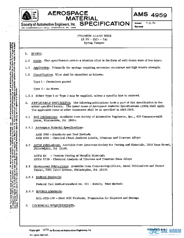 SAE AMS4959 PDF SAE AMS4959 PDF