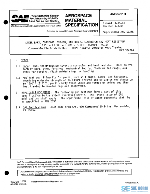 SAE AMS5731H PDF SAE AMS5731H PDF