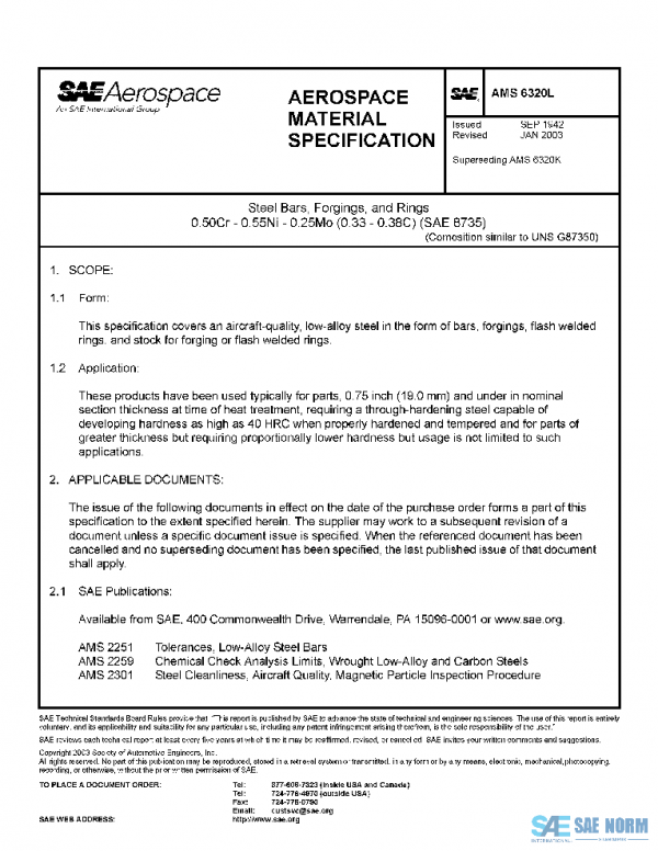 SAE AMS6320L PDF SAE AMS6320L PDF