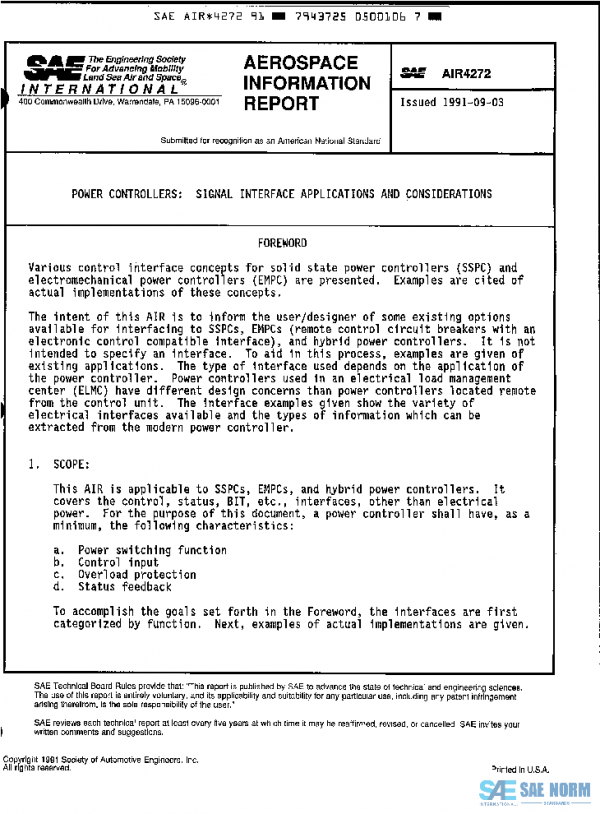SAE AIR4272 PDF SAE AIR4272 PDF