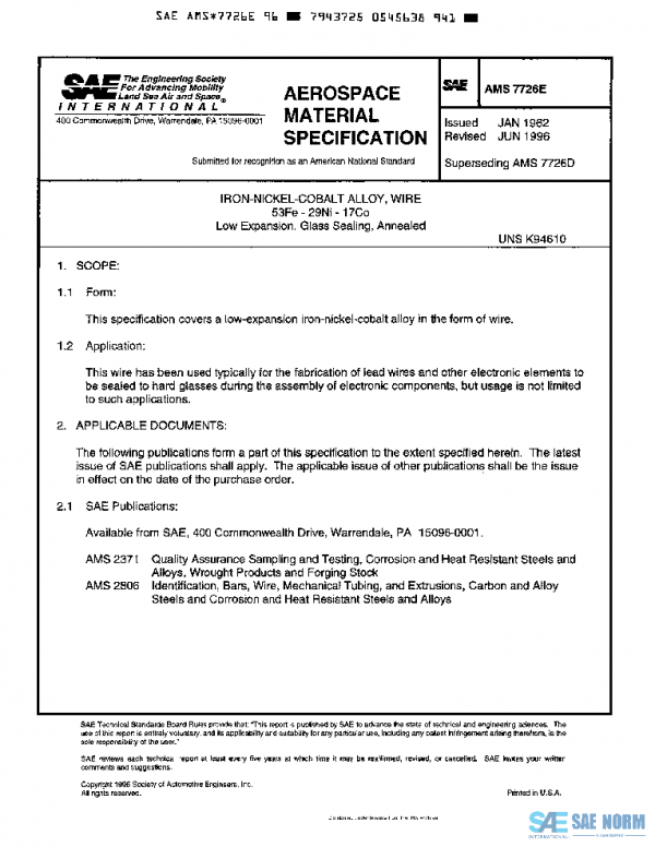 SAE AMS7726E PDF SAE AMS7726E PDF