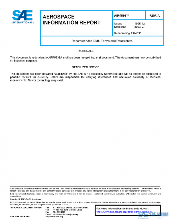 SAE AIR4896A PDF SAE AIR4896A PDF