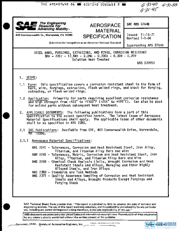 SAE AMS5764B PDF SAE AMS5764B PDF