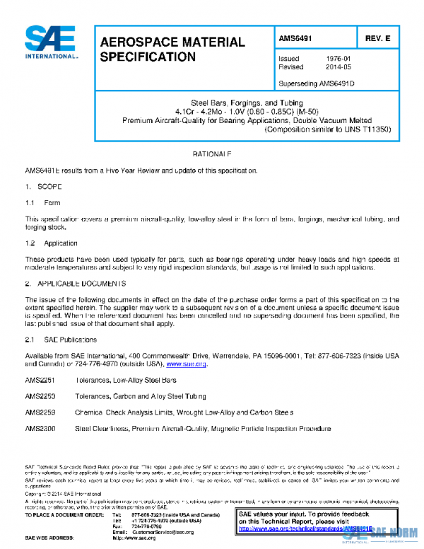 SAE AMS6491E PDF SAE AMS6491E PDF