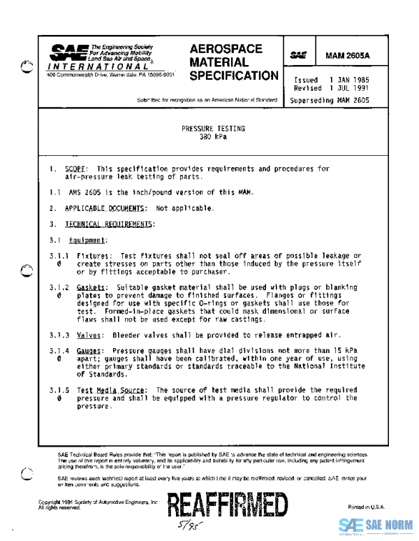 SAE MAM2605A PDF