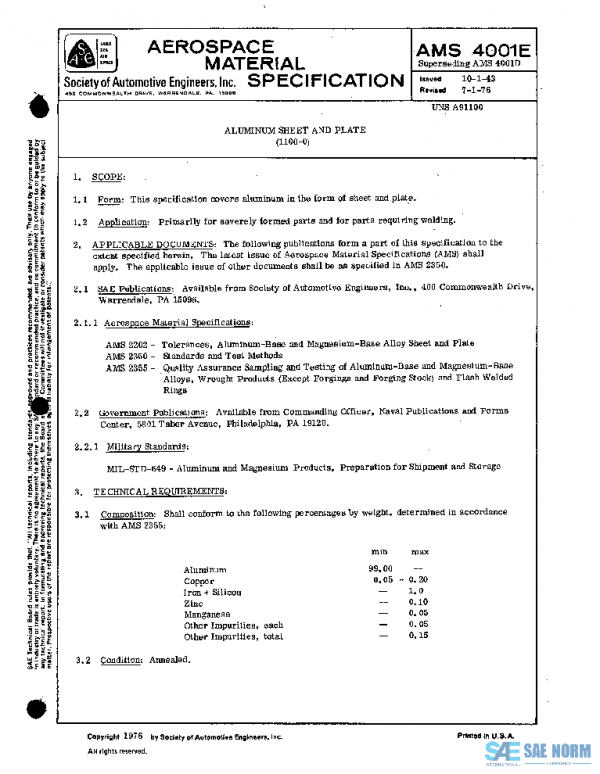 SAE AMS4001E PDF