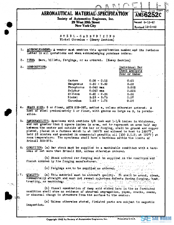 SAE AMS6252C PDF SAE AMS6252C PDF