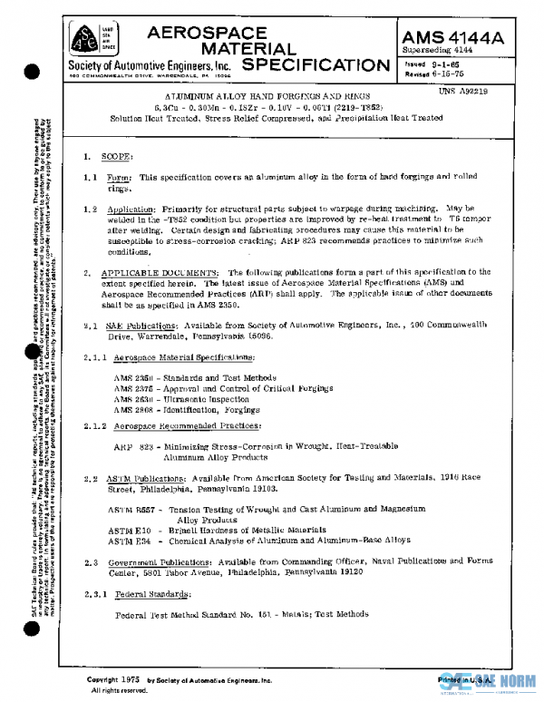 SAE AMS4144A PDF SAE AMS4144A PDF