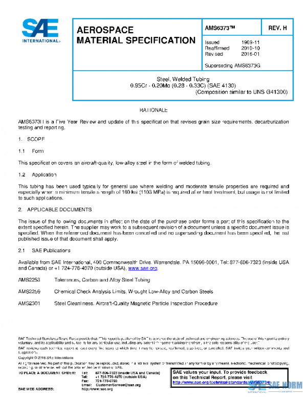 SAE AMS6373H PDF SAE AMS6373H PDF