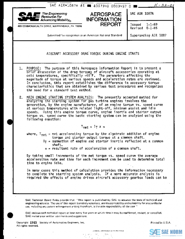 SAE AIR1087A PDF SAE AIR1087A PDF