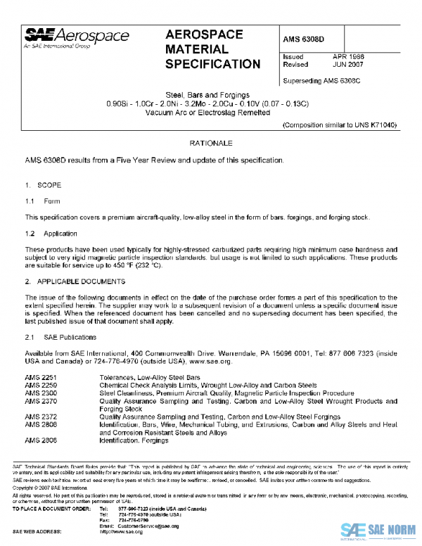 SAE AMS6308D PDF SAE AMS6308D PDF