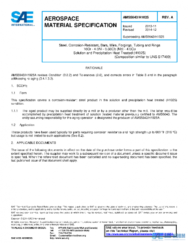SAE AMS5643/H1025A PDF