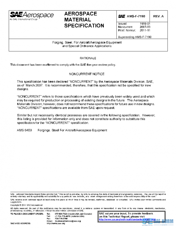 SAE AMSF7190A PDF SAE AMSF7190A PDF