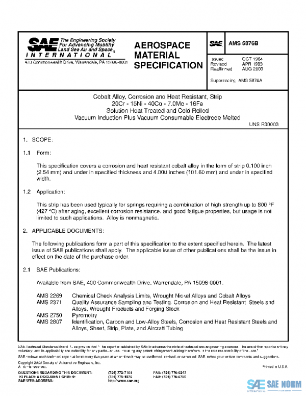 SAE AMS5876B PDF