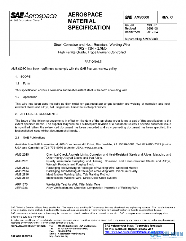 SAE AMS5808C PDF SAE AMS5808C PDF