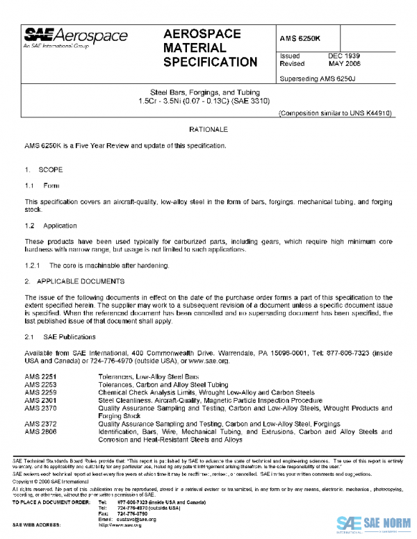 SAE AMS6250K PDF